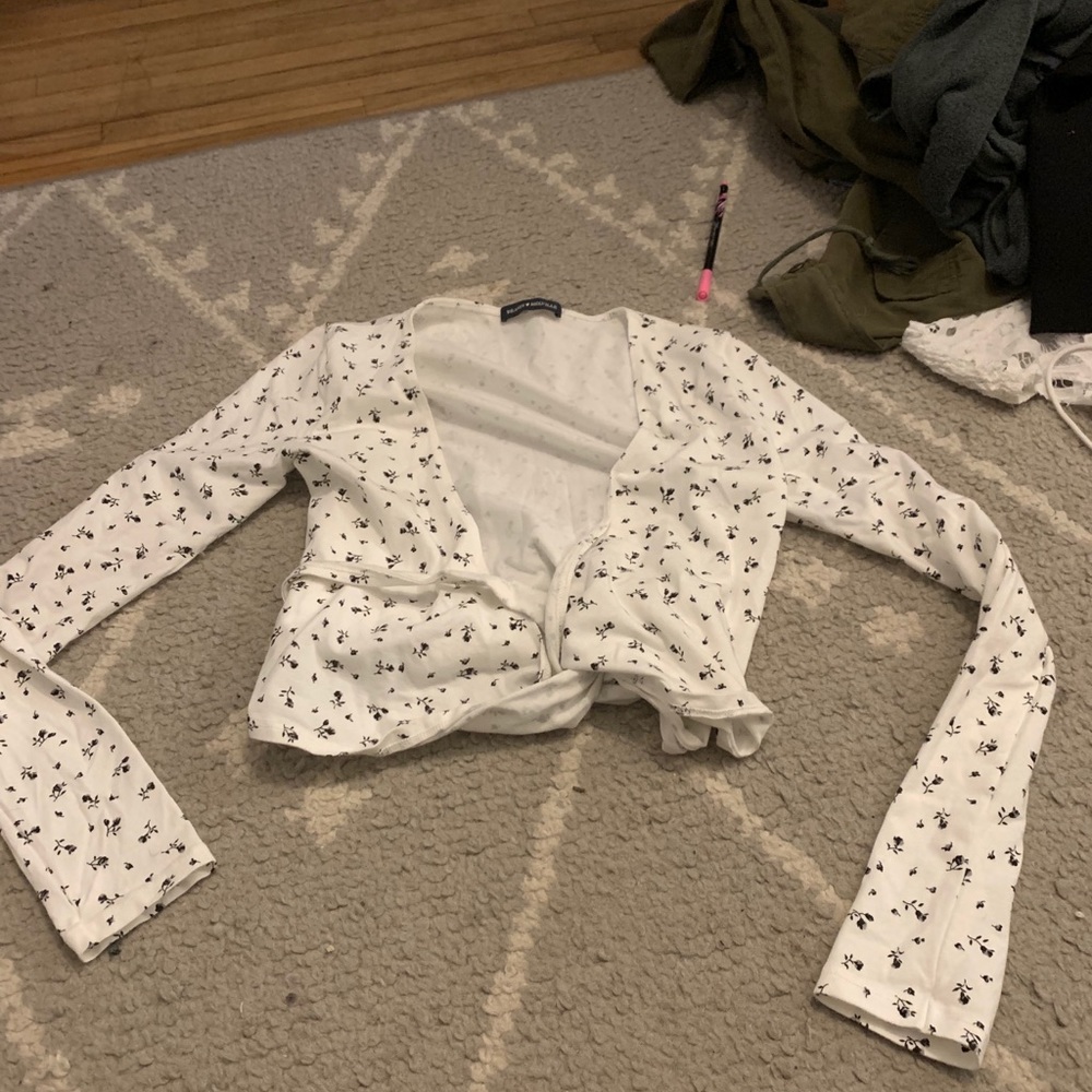 floral wrap shirt